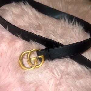 AUTHENTIC BLACK GUCCI BELT WITH GOLD GG BUCKLE